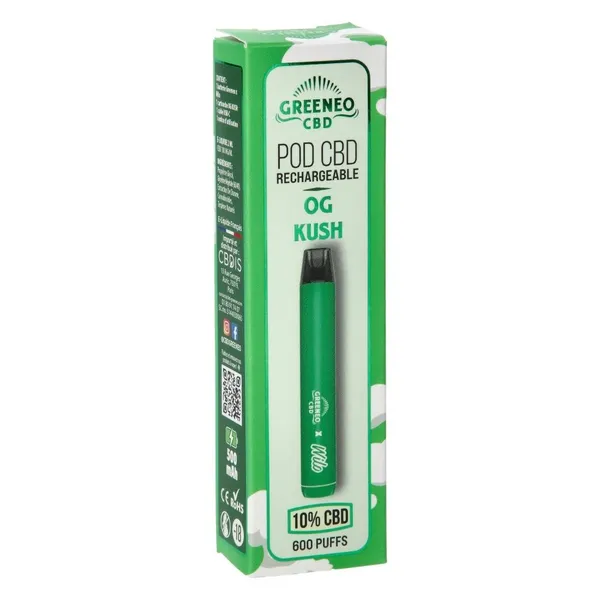 greeneo x wilo og kush rechargeable cbd pod 5