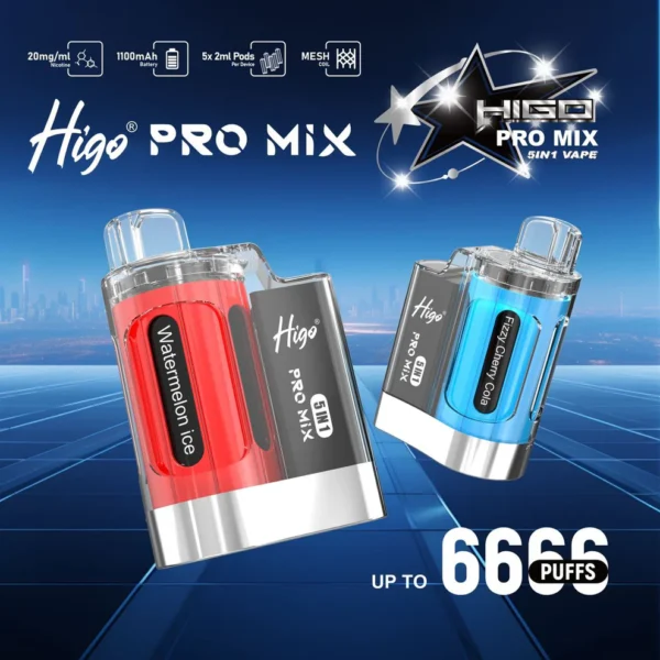 Higo Pro Mix 5 in 1 | 6666 puffs | Raspberry Edition • Smok-beast